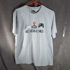 Under Disguise 8bit Video Game Controllers Weekend Goals Graphic Tee VG L